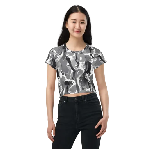 Monochrome Muse on a Crop Tee