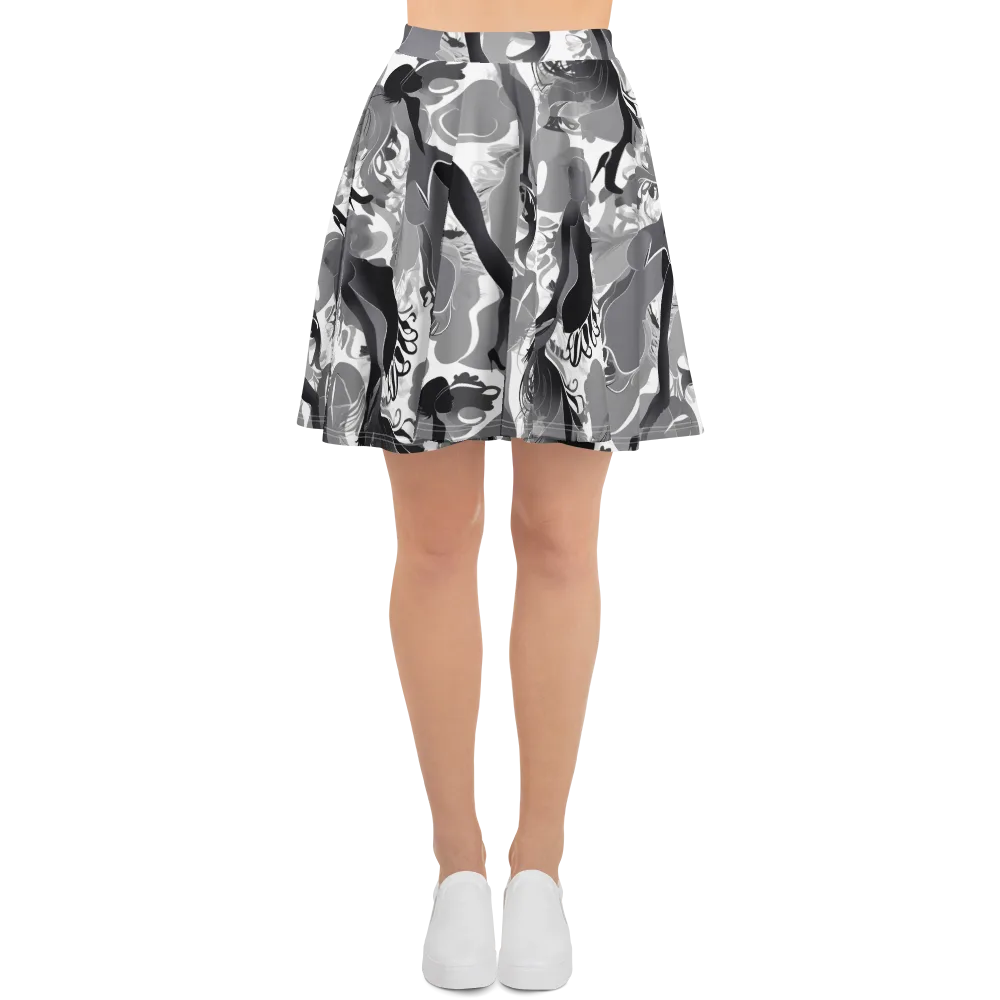 Monochrome Muse on Skater Skirt — Front