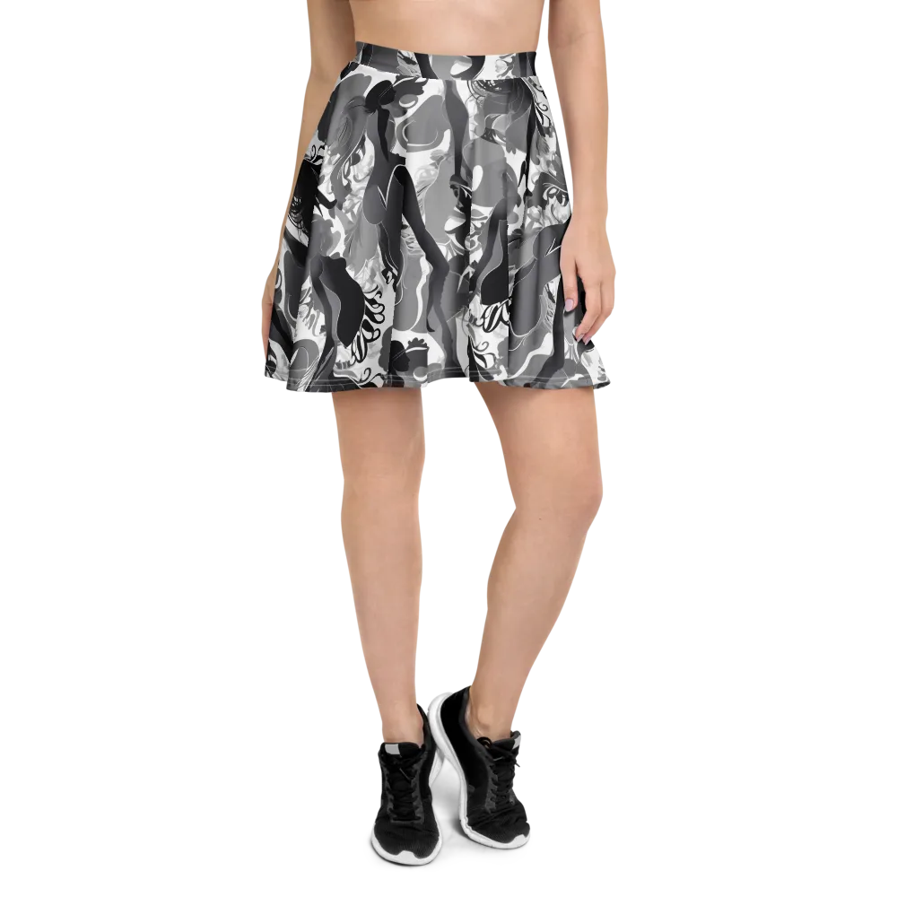 Monochrome Muse on Skater Skirt — Front