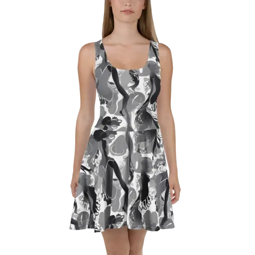 Monochrome Muse on a Skater Dress