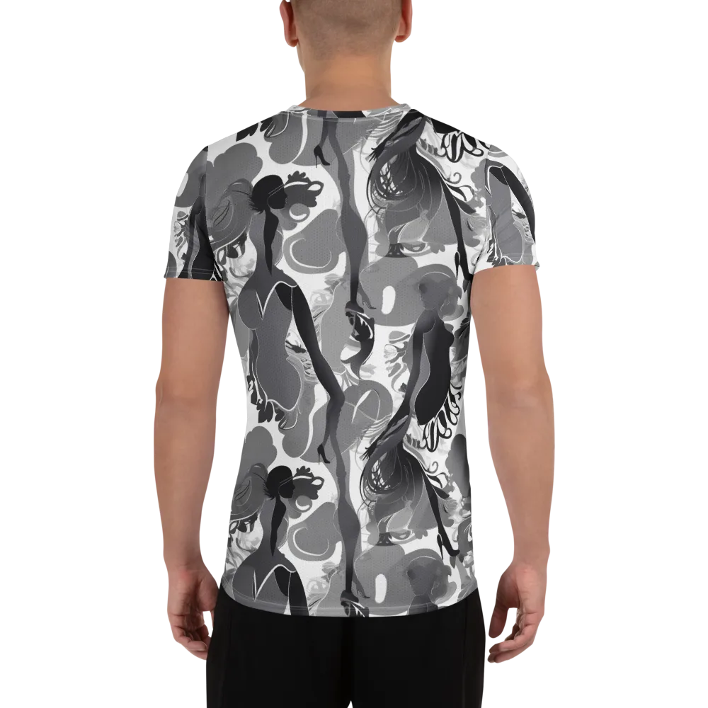 Monochrome Muse on Men's Athletic T-Shirt — Back