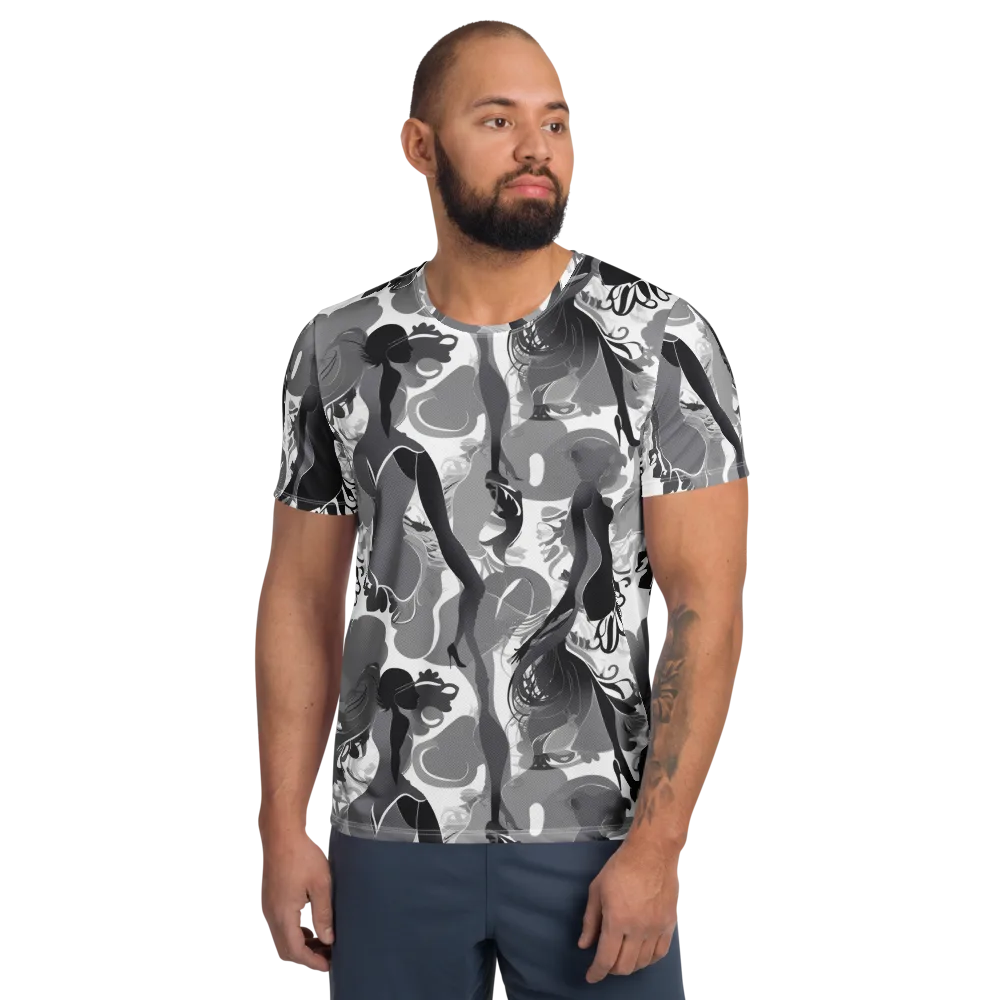 Monochrome Muse on Men's Athletic T-Shirt — Front