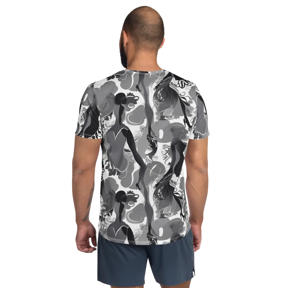 Monochrome Muse on Men's Athletic T-Shirt — Back
