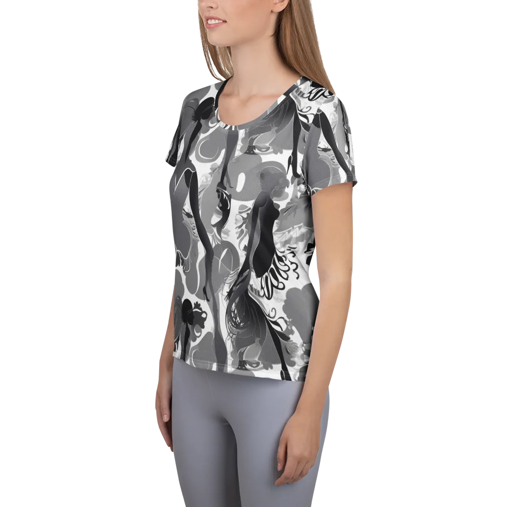 Monochrome Muse on Women's Athletic T-Shirt — Left