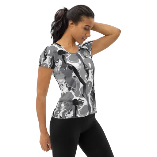 Monochrome Muse on a Women's Athletic T-Shirt