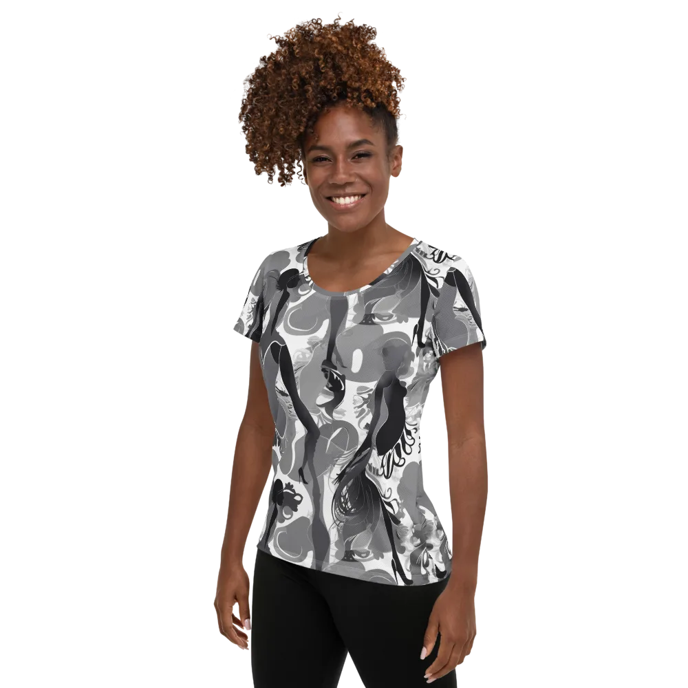Monochrome Muse on Women's Athletic T-Shirt — Left