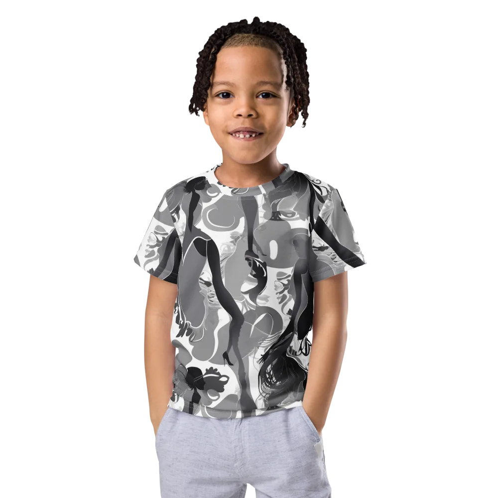Monochrome Muse on Kids Crew Neck T-Shirt — Front
