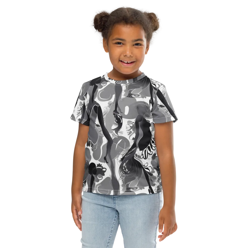 Monochrome Muse on Kids Crew Neck T-Shirt — Front
