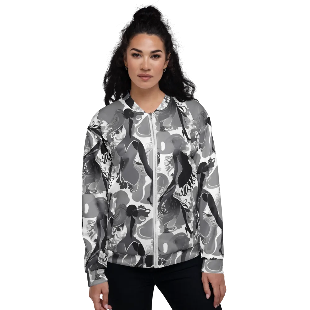 Monochrome Muse on Bomber Jacket — Front