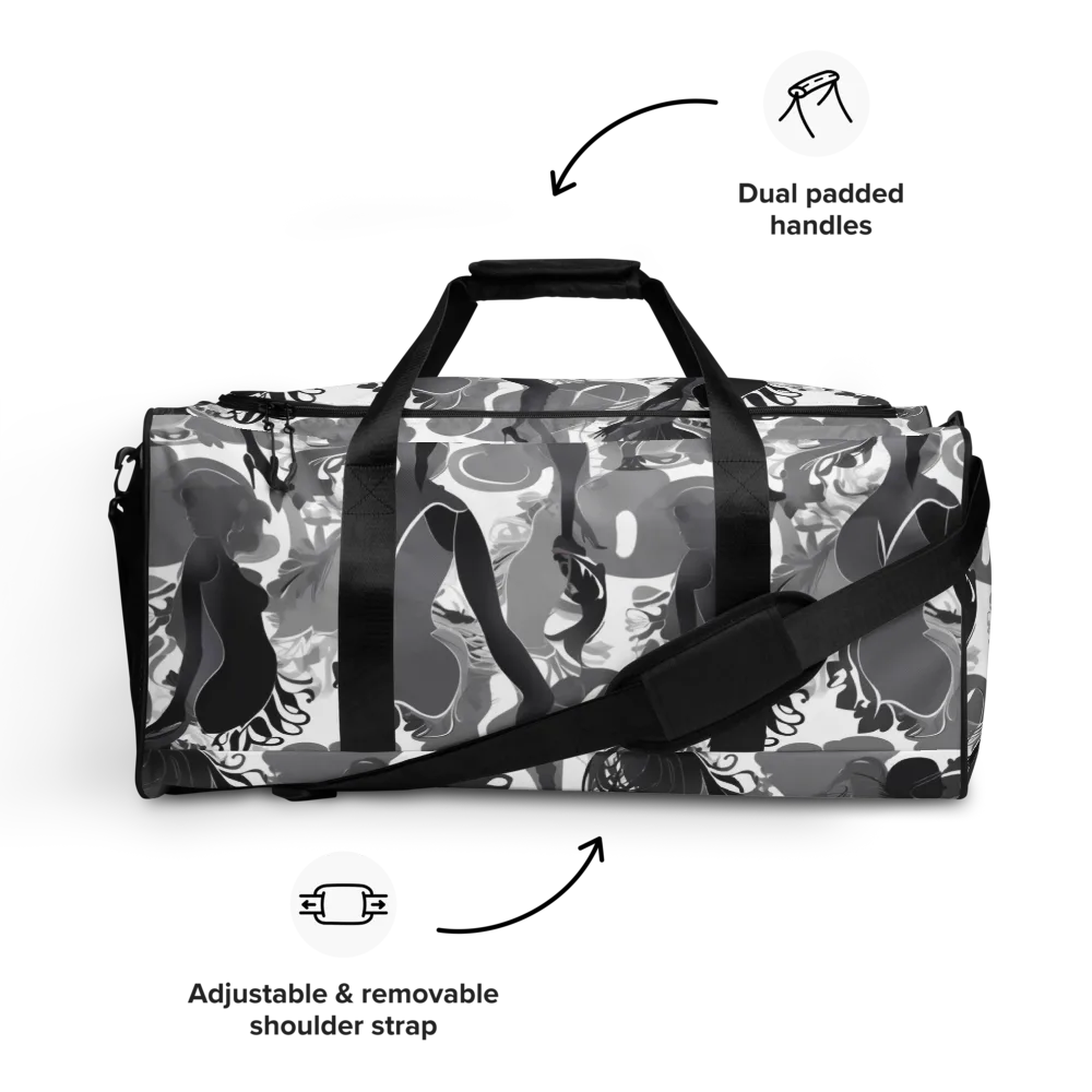 Monochrome Muse on Duffle Bag — Front