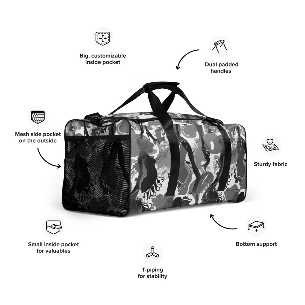 Monochrome Muse on Duffle Bag — Right Front