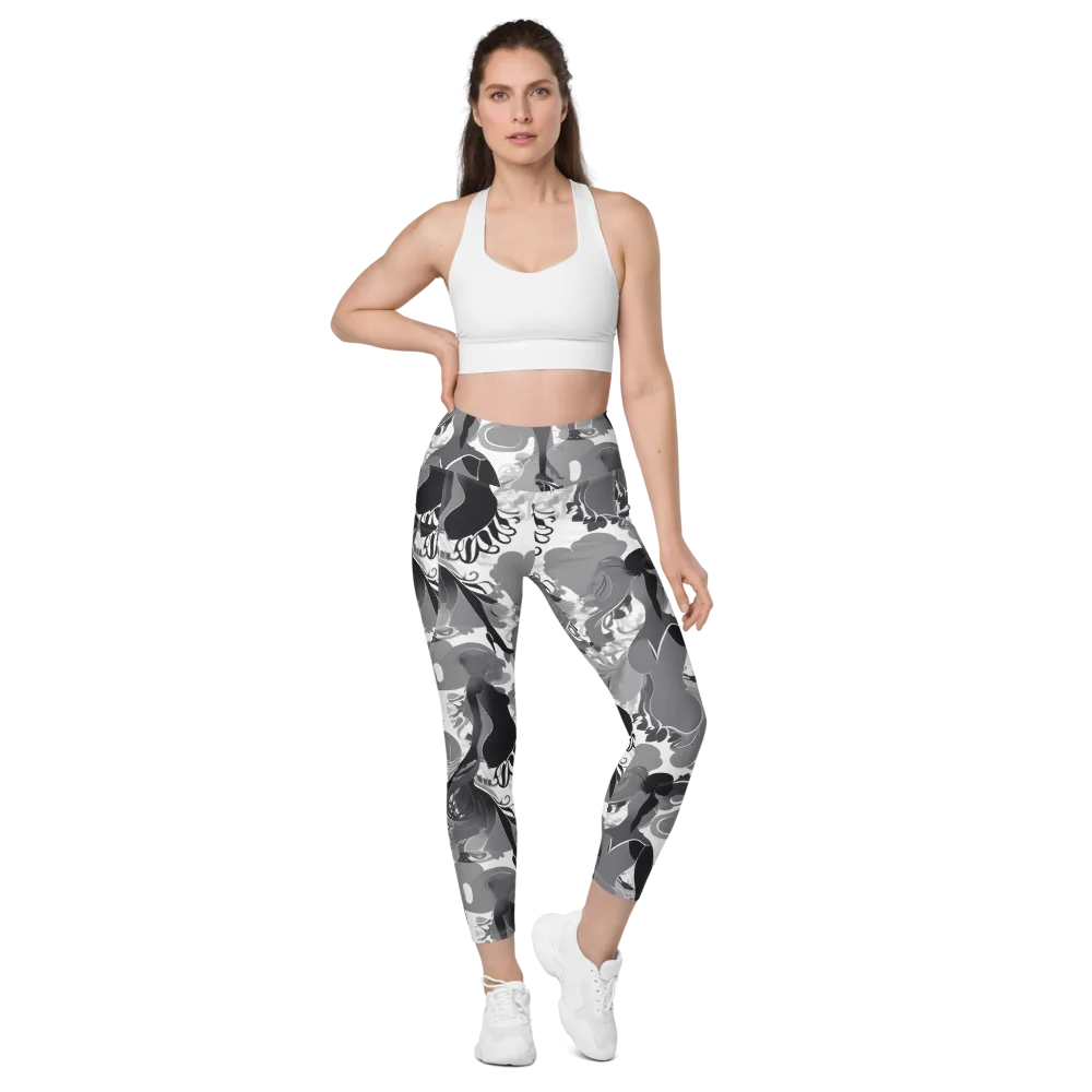 Monochrome Muse on Leggings with Pockets — Front