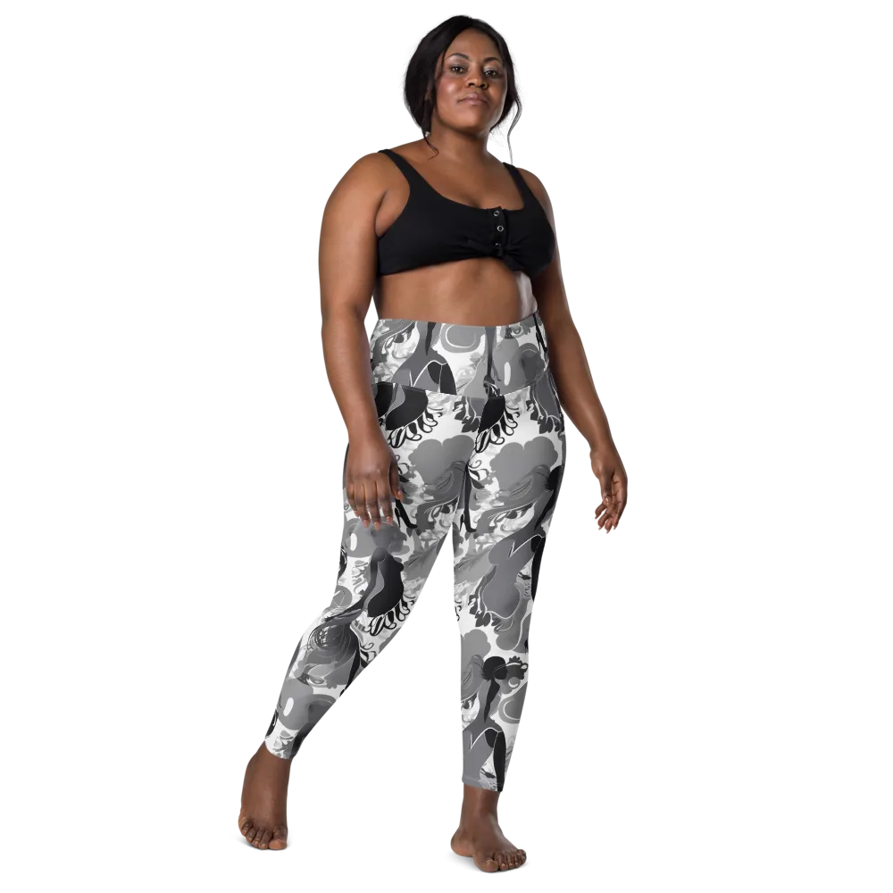 Monochrome Muse on Leggings with Pockets — Front