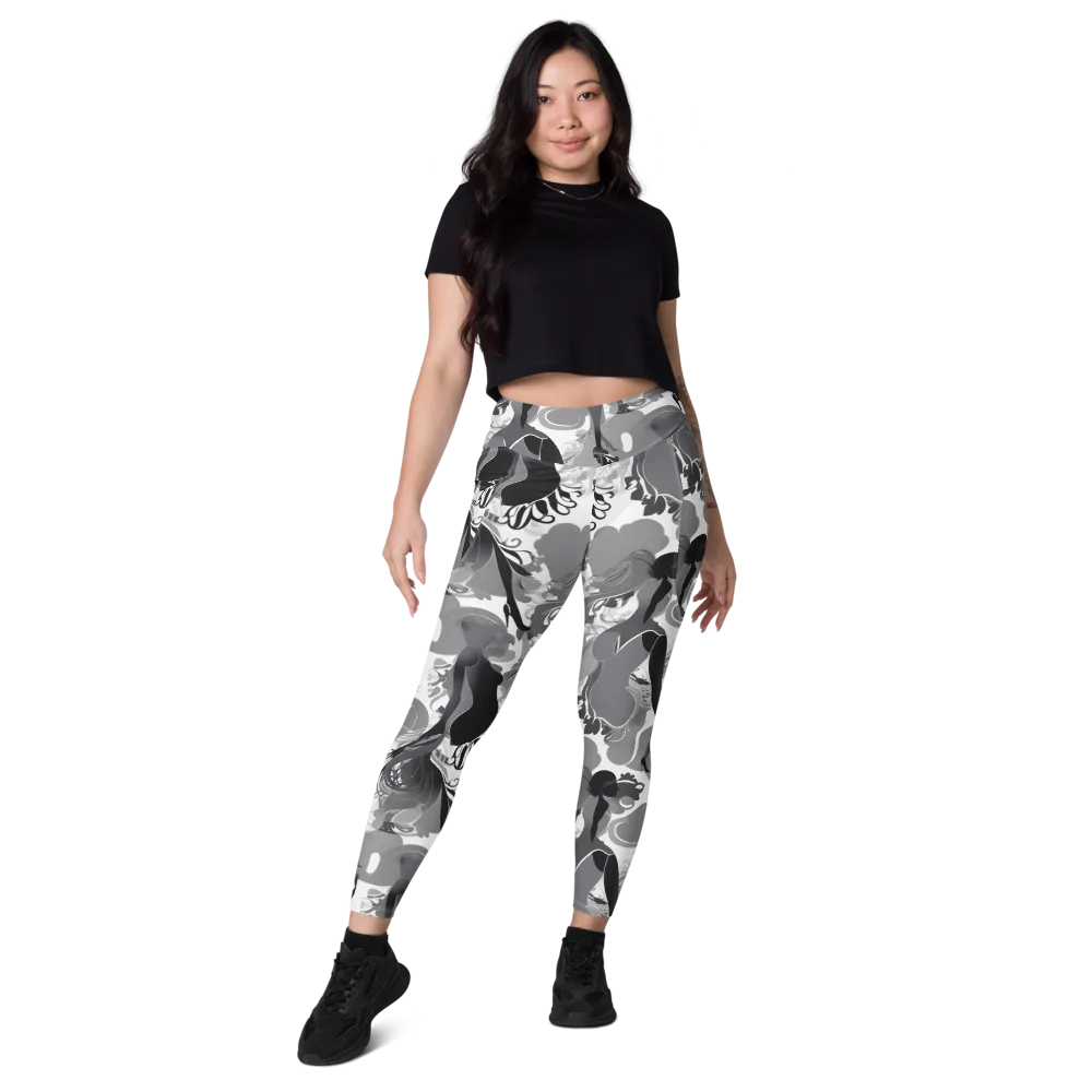 Monochrome Muse on Leggings with Pockets — Front