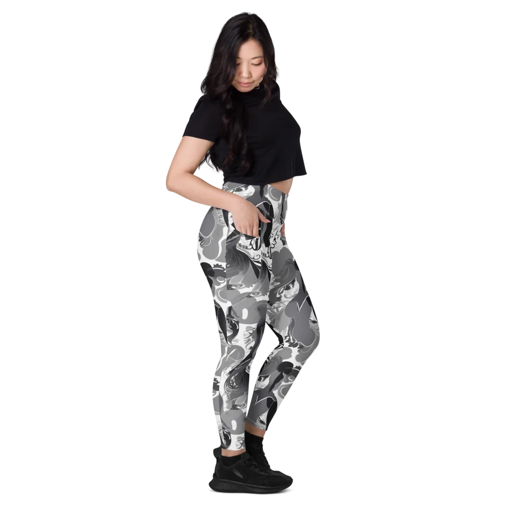Monochrome Muse on Leggings with Pockets — Right