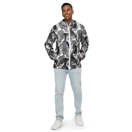 Monochrome Muse on a Men's Windbreaker