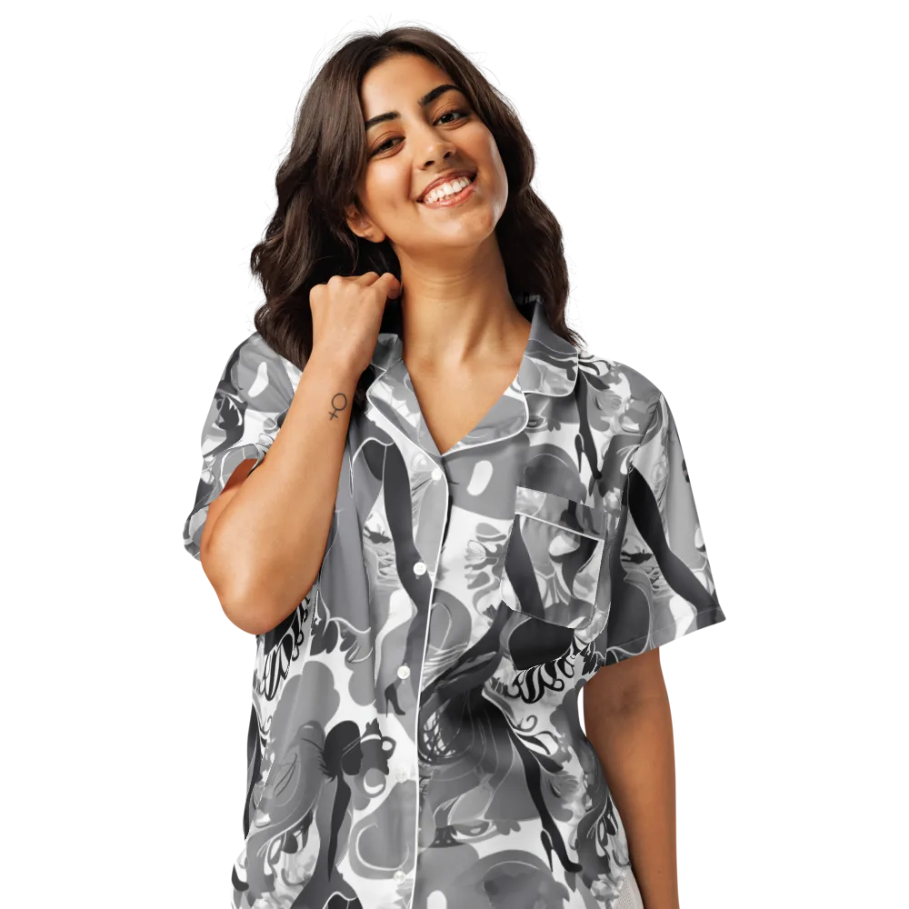 Monochrome Muse on Women's Short Sleeve Pajama Top — Front