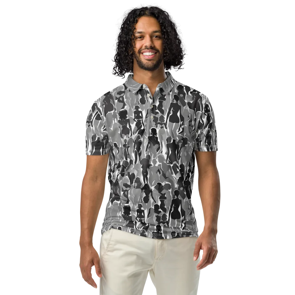 Silhouette Social on Men's Slim Fit Polo Shirt — Front