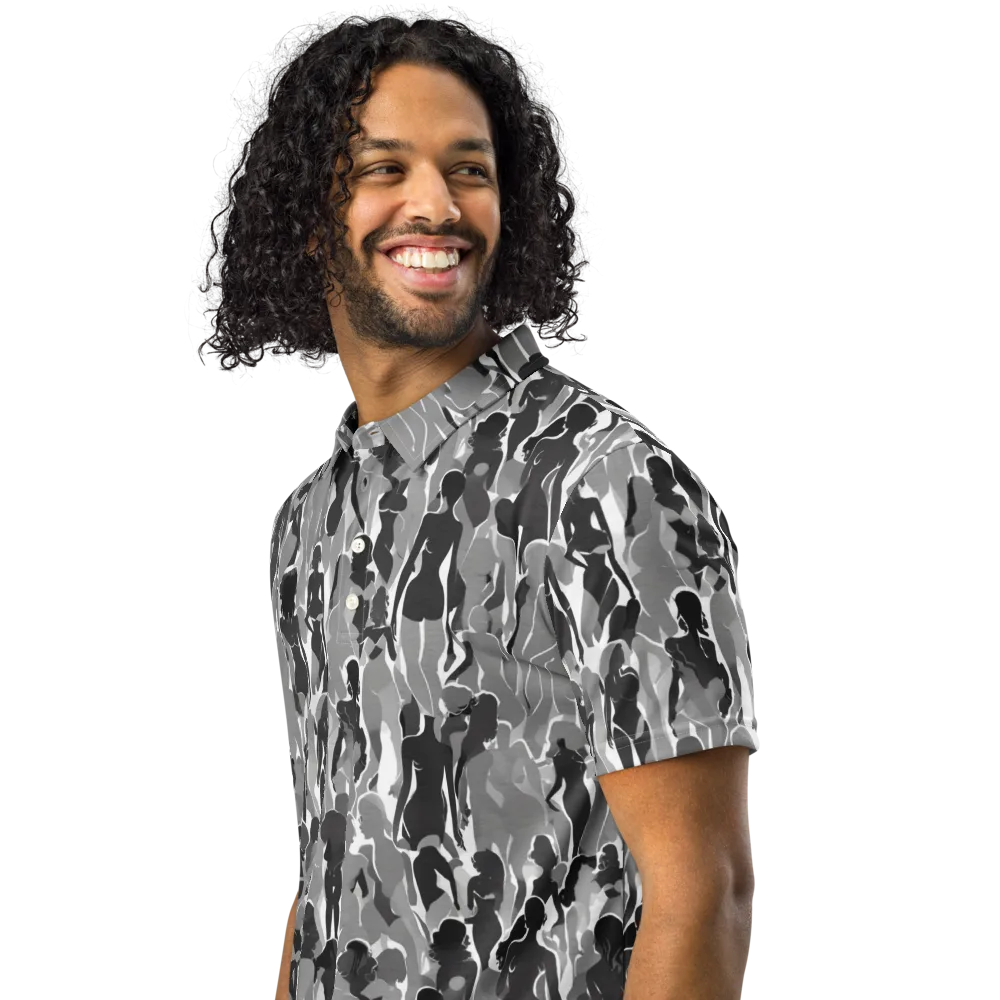 Silhouette Social on Men's Slim Fit Polo Shirt — Left Front