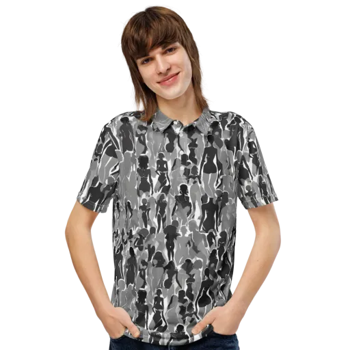 Silhouette Social on a Men's Slim Fit Polo Shirt