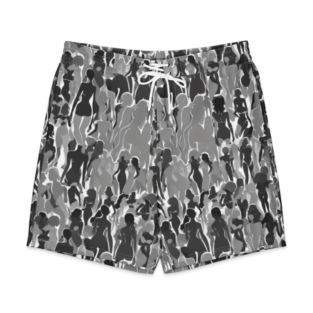Silhouette Social on Men's Board Shorts — Front