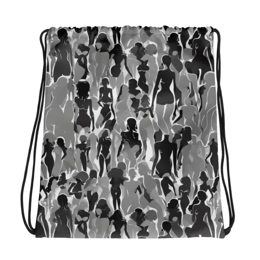 Silhouette Social on a Drawstring Bag