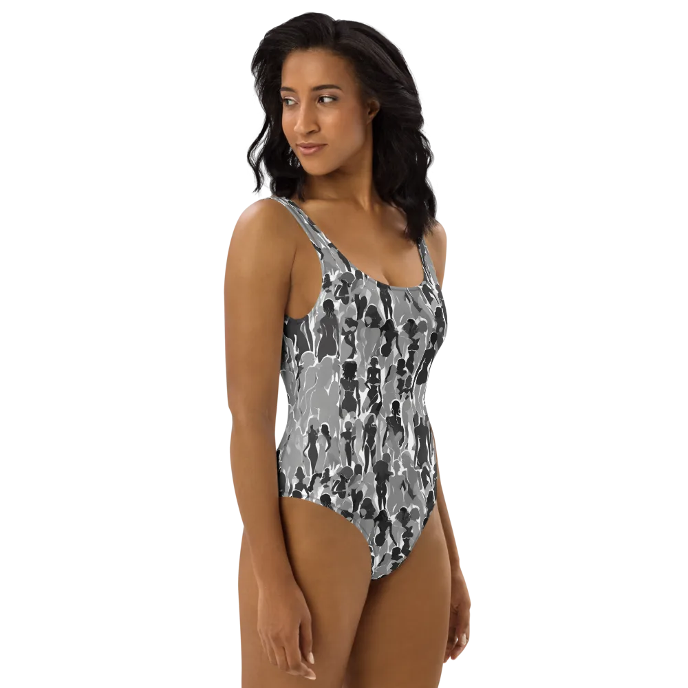 Silhouette Social on One-Piece Swimsuit — Right