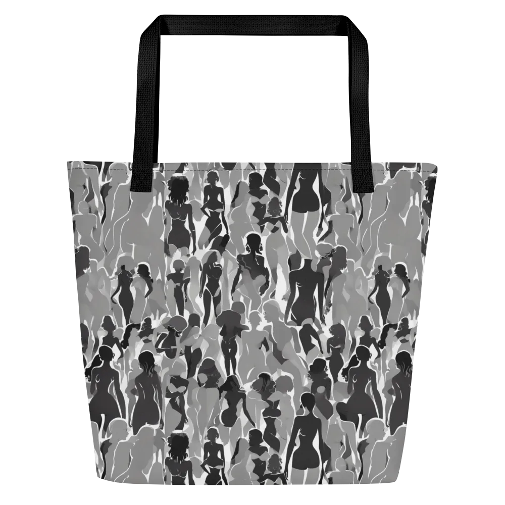 Silhouette Social on Large Tote Bag W/ Pocket — Front
