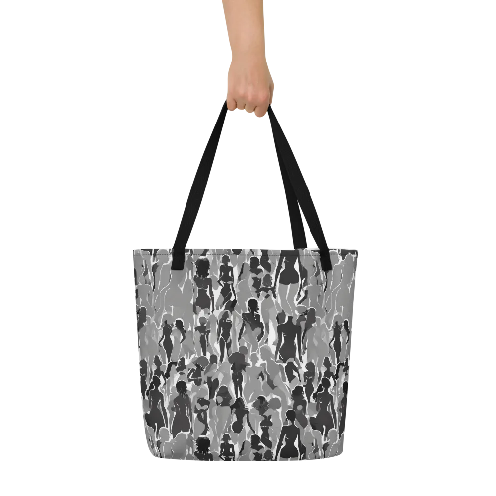 Silhouette Social on Large Tote Bag W/ Pocket — Front