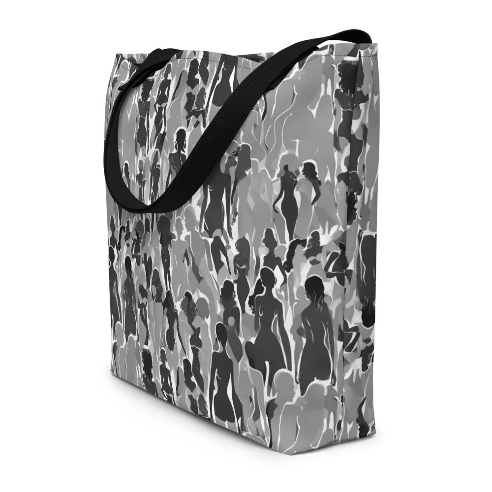 Silhouette Social on Large Tote Bag W/ Pocket — Front