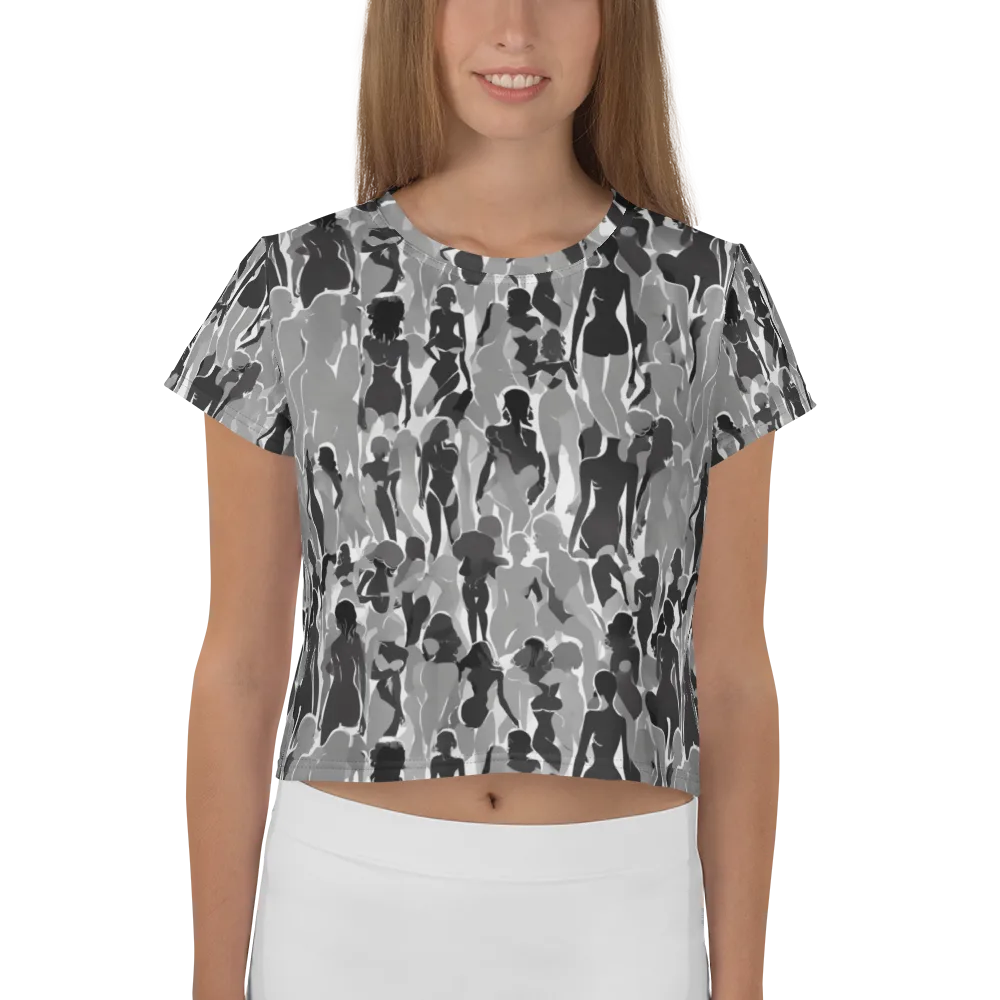 Silhouette Social on Crop Tee — Front