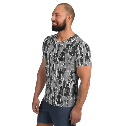 Silhouette Social on a Men's Athletic T-Shirt
