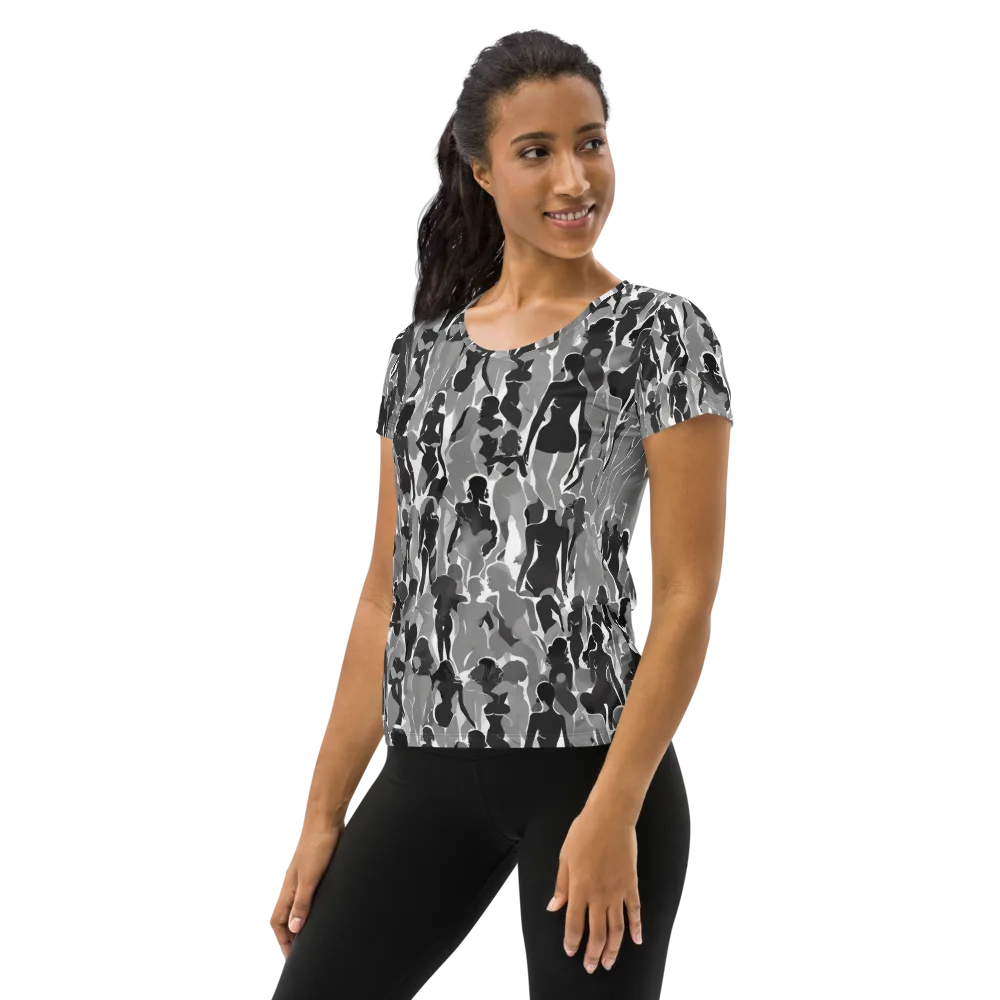Silhouette Social on Women's Athletic T-Shirt — Left