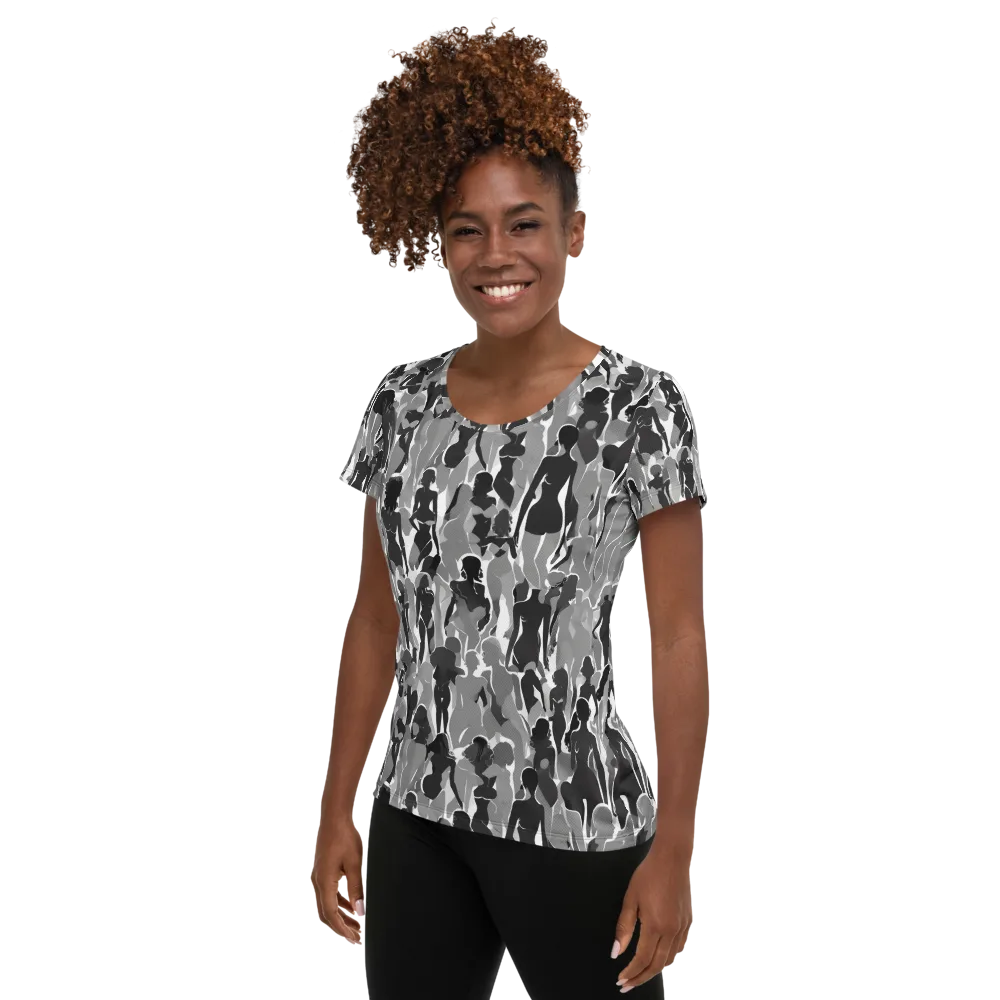 Silhouette Social on Women's Athletic T-Shirt — Left