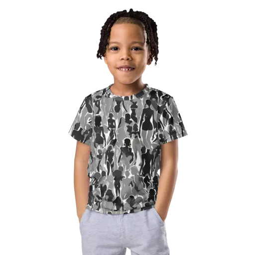 Silhouette Social on a Kids Crew Neck T-Shirt