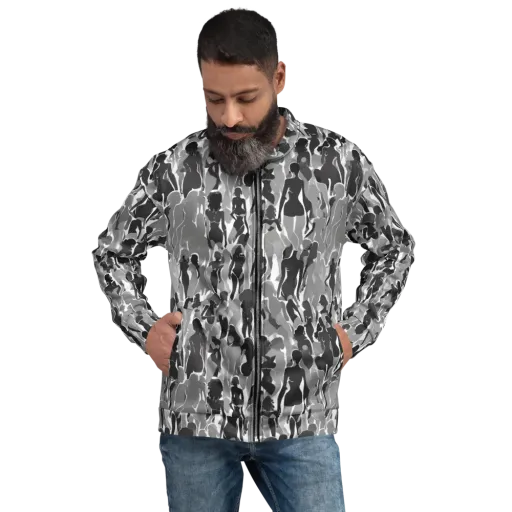 Silhouette Social on a Bomber Jacket
