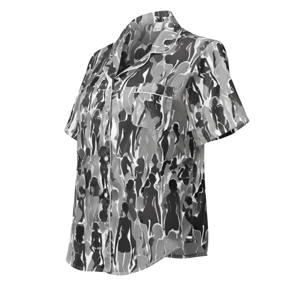 Silhouette Social on Women's Short Sleeve Pajama Top — Left Front