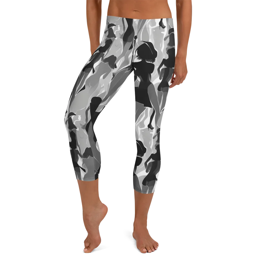 Noir Silhouette on Capri Leggings — Front