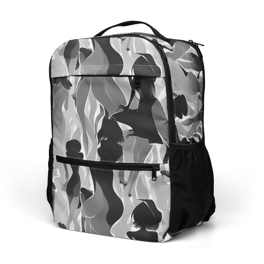 Noir Silhouette on Utility Backpack — Left Front