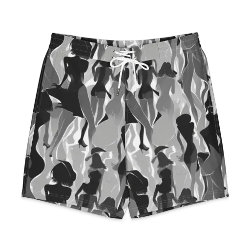 Noir Silhouette on a Men's Board Shorts
