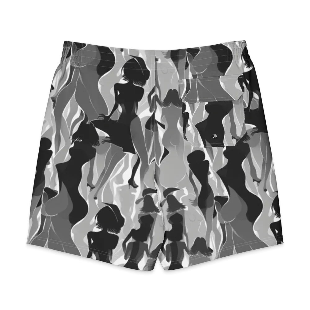 Noir Silhouette on Men's Board Shorts — Back