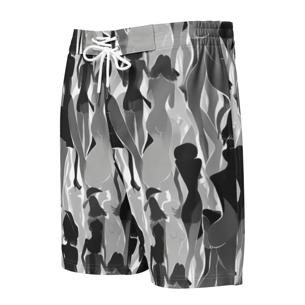 Noir Silhouette on Men's Board Shorts — Front