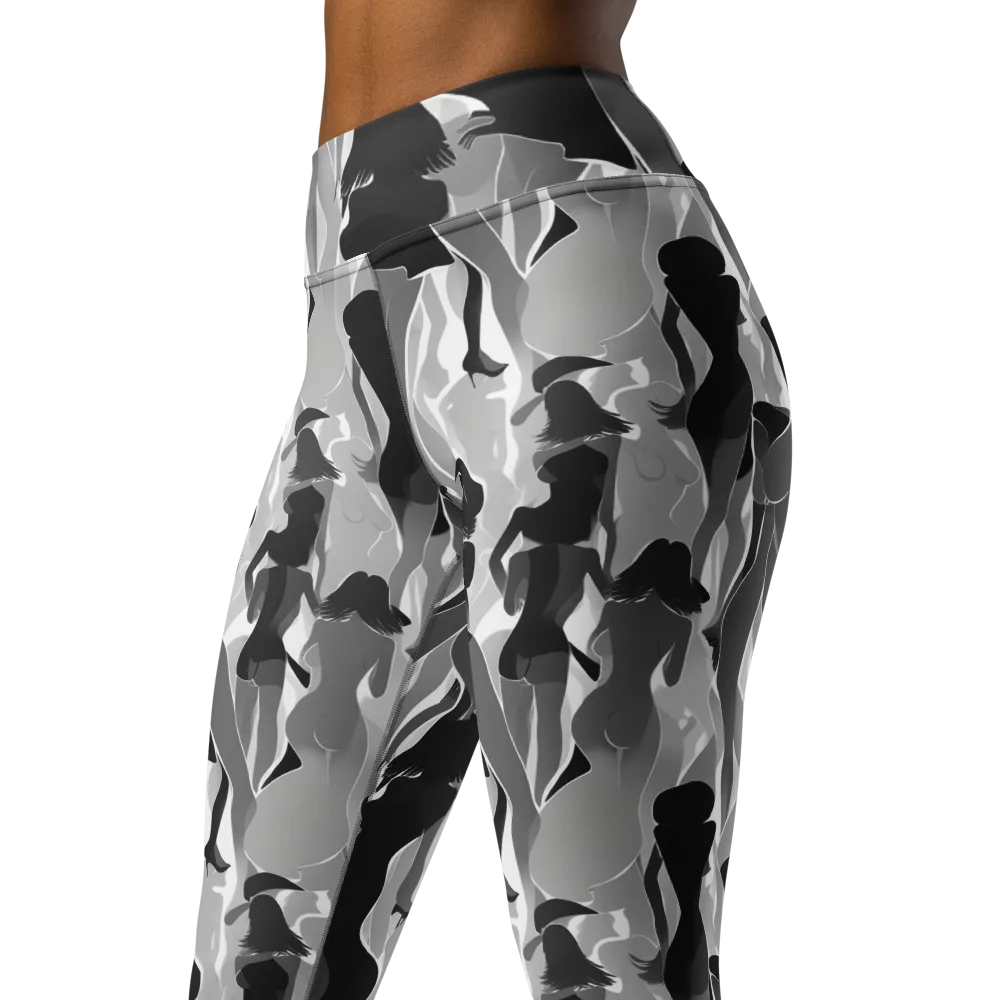 Noir Silhouette on Yoga Leggings — Left Front