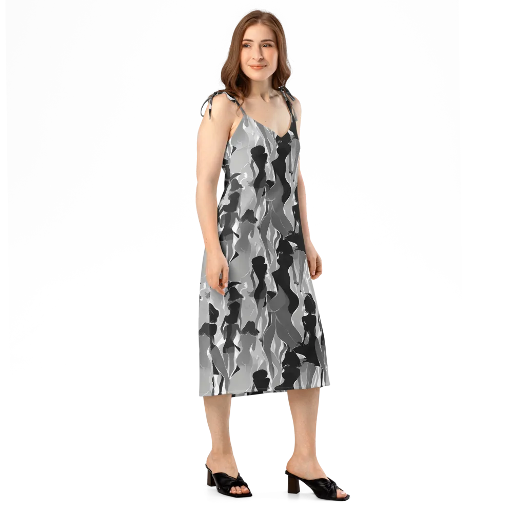 Noir Silhouette on Slip Dress — Right Front