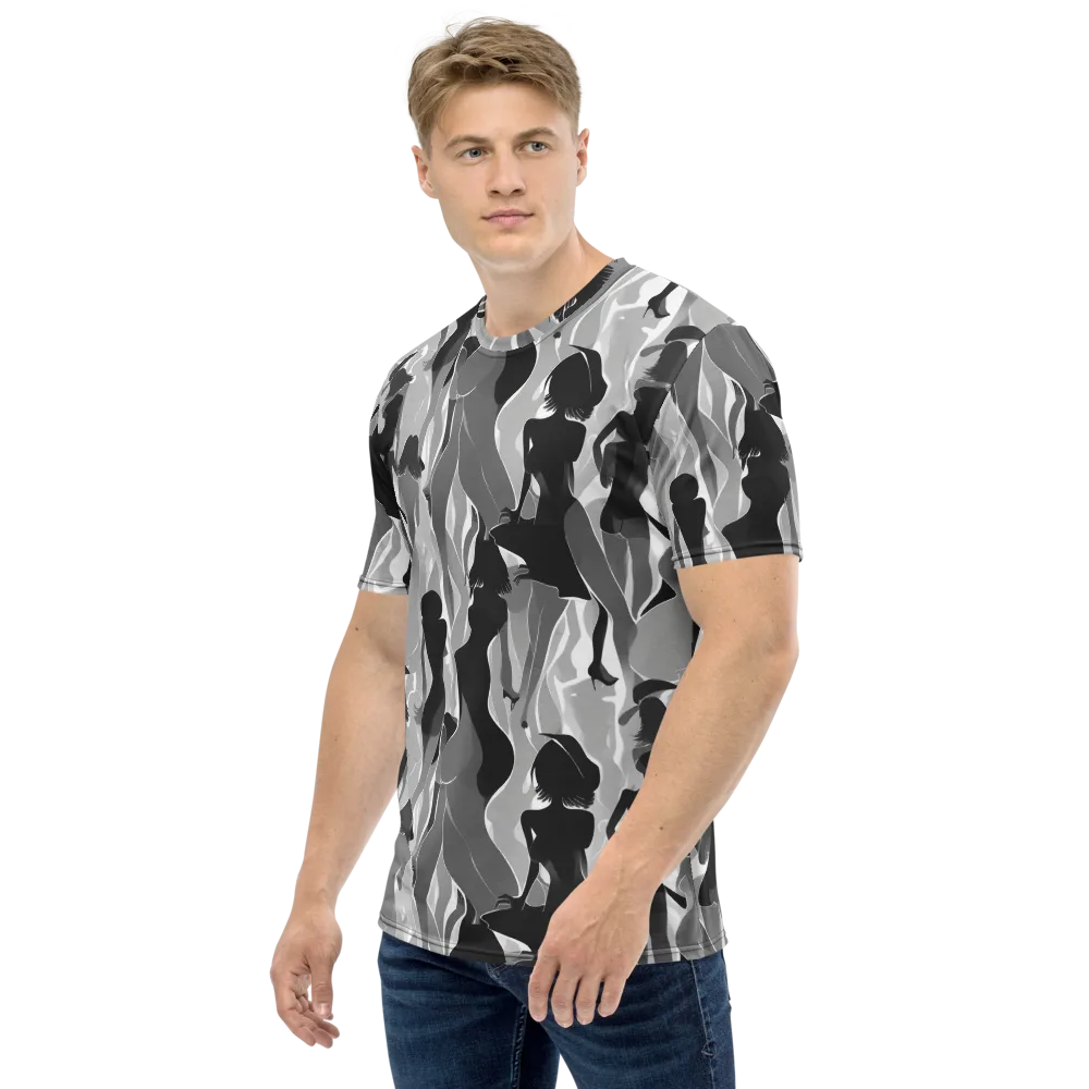 Noir Silhouette on Men's Crew Neck T-Shirt — Left