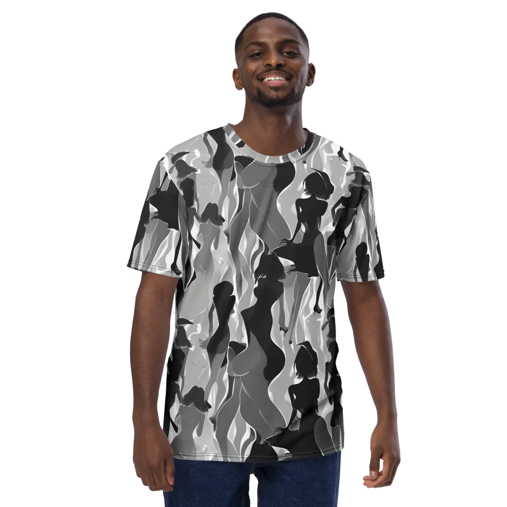Noir Silhouette on Men's Crew Neck T-Shirt — Front