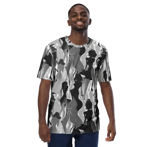 Noir Silhouette on a Men's Crew Neck T-Shirt