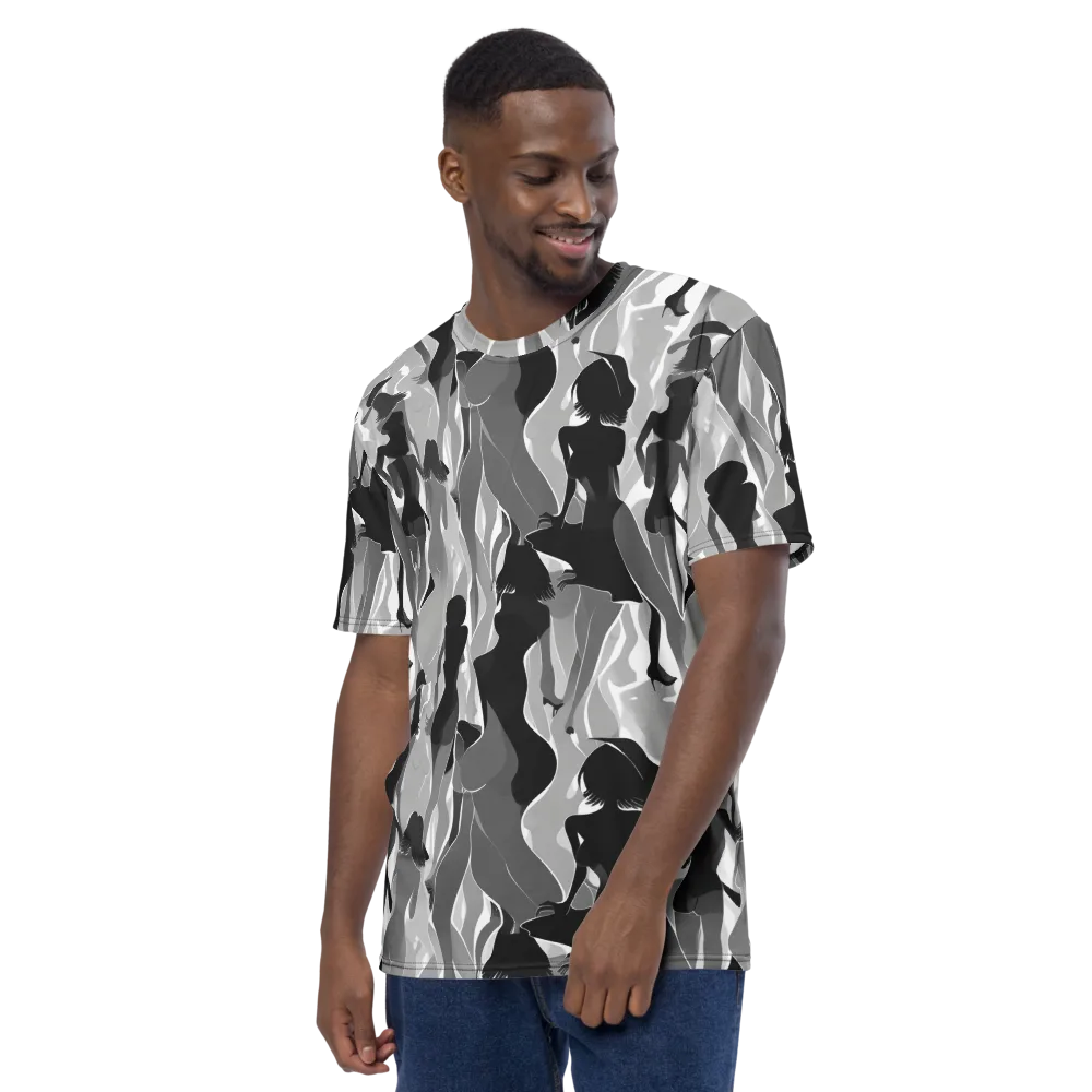 Noir Silhouette on Men's Crew Neck T-Shirt — Left