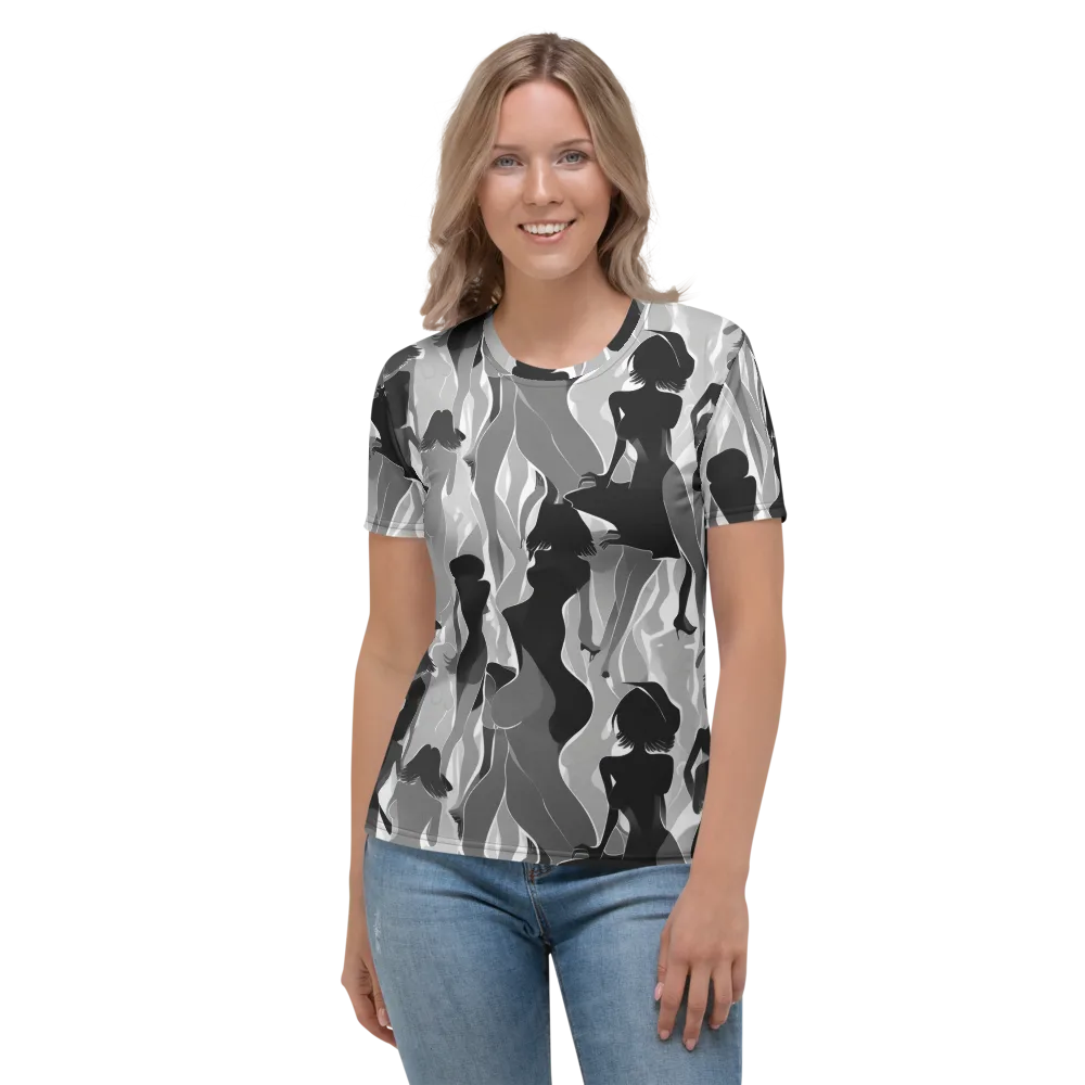 Noir Silhouette on Women's Crew Neck T-Shirt — Front