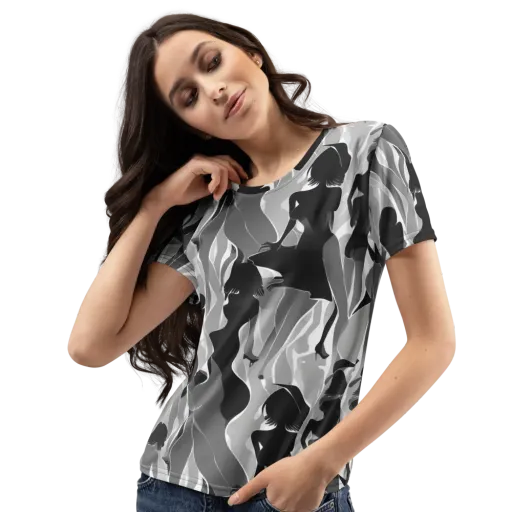 Noir Silhouette on a Women's Crew Neck T-Shirt